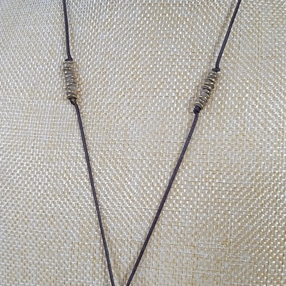 J. Jill Brown Pendant Necklace with Tassels On Rope